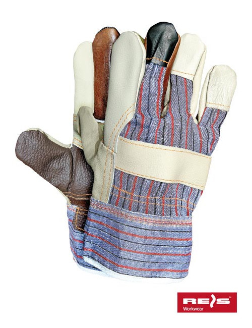 Denim gloves reinforced with cowhide, heavy industry, cheap