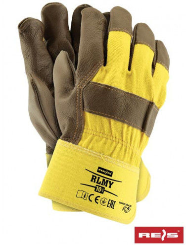 Protective gloves rlmy yck yellow-dark color Reis