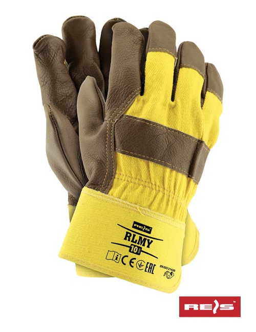 Protective gloves rlmy yck yellow-dark color Reis