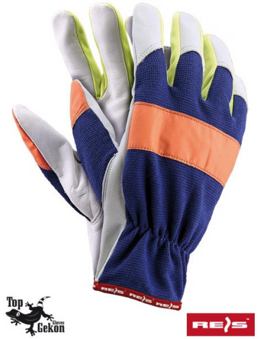 Protective gloves rlneox gpyw navy-orange-yellow-white Reis