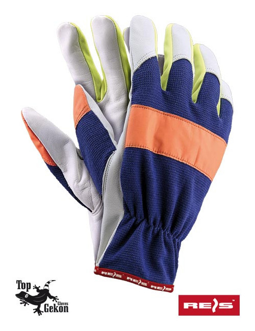 Protective gloves rlneox gpyw navy-orange-yellow-white Reis