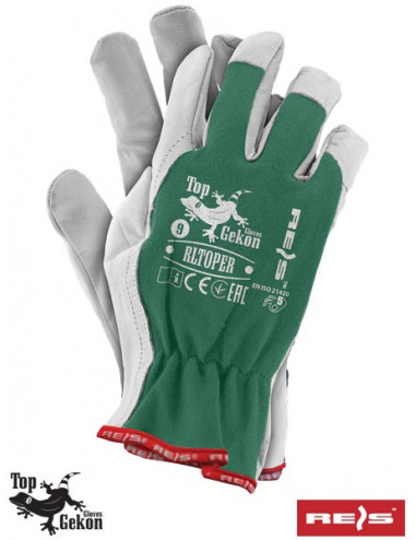 Protective gloves rltoper zw green-white Reis