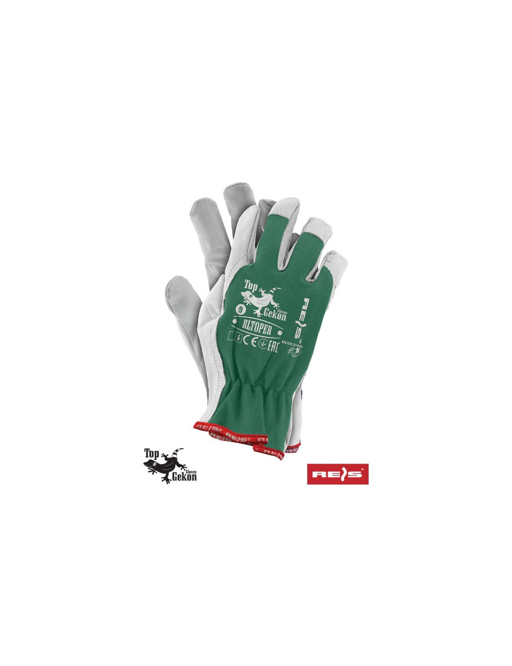 Protective gloves rltoper zw green-white Reis