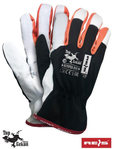 Protective gloves rltoper-duo bpw black-orange-white Reis