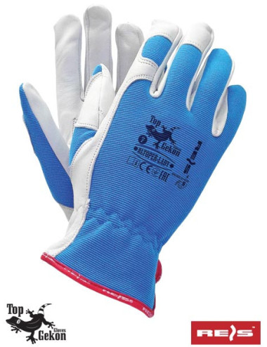 Goat leather and stretch fabric work gloves for women