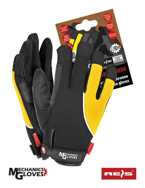 Protective gloves rmc-andromeda by black-yellow Reis