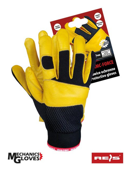 Protective gloves rmc-force by black-yellow Reis