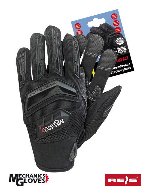 Protective gloves rmc-impact bb black/black Reis