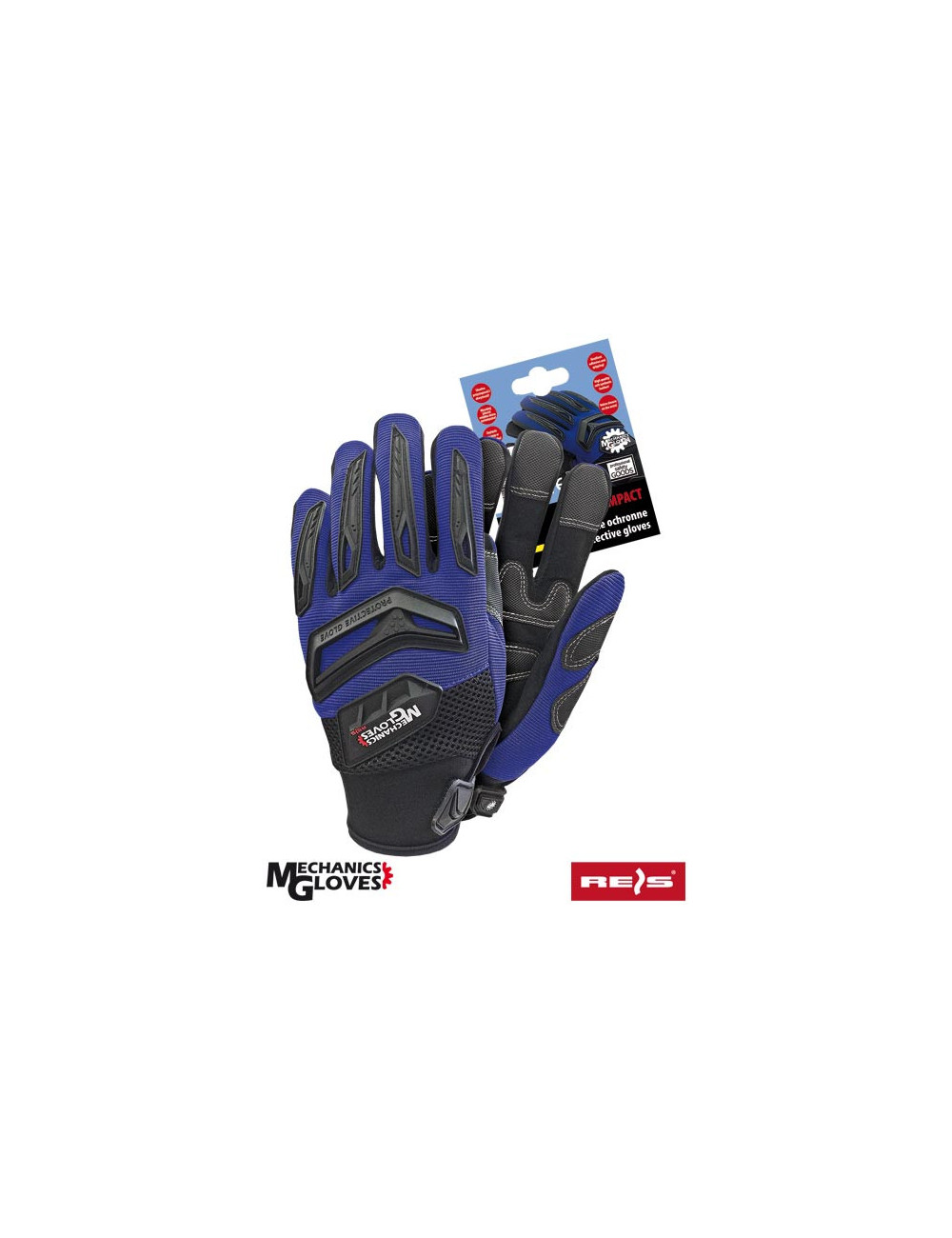 Protective gloves rmc-impact nb blue-black Reis