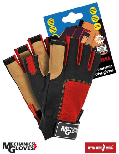Protective gloves rmc-libra bcy black-red-yellow Reis