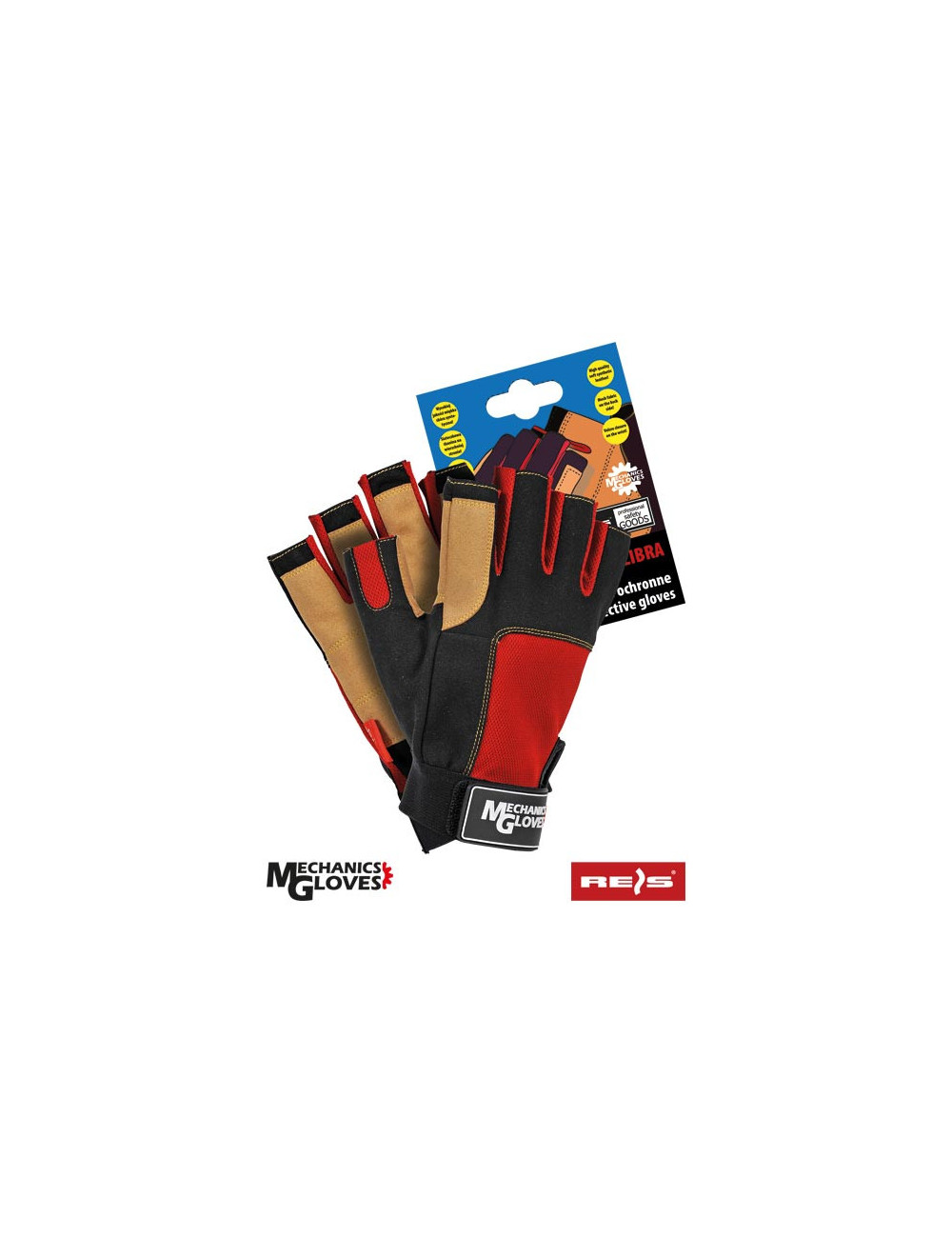 Protective gloves rmc-libra bcy black-red-yellow Reis