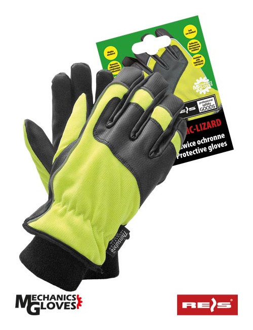 Protective gloves rmc-lizard yb yellow-black Reis