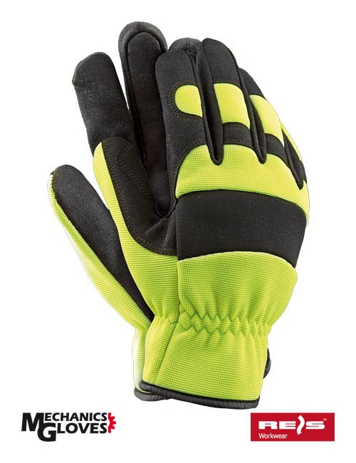 Protective gloves rmc-mechanic yb yellow-black Reis