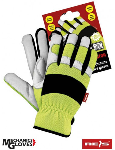 Protective gloves rmc-meraton ywb yellow-white-black Reis