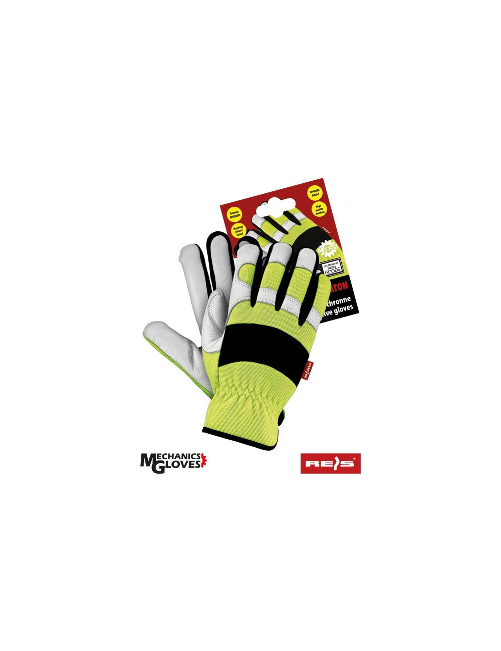 Protective gloves rmc-meraton ywb yellow-white-black Reis