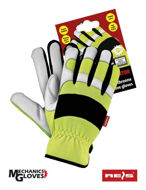Rękawice ochronne rmc-meraton ywb żółto-biało-czarny Reis