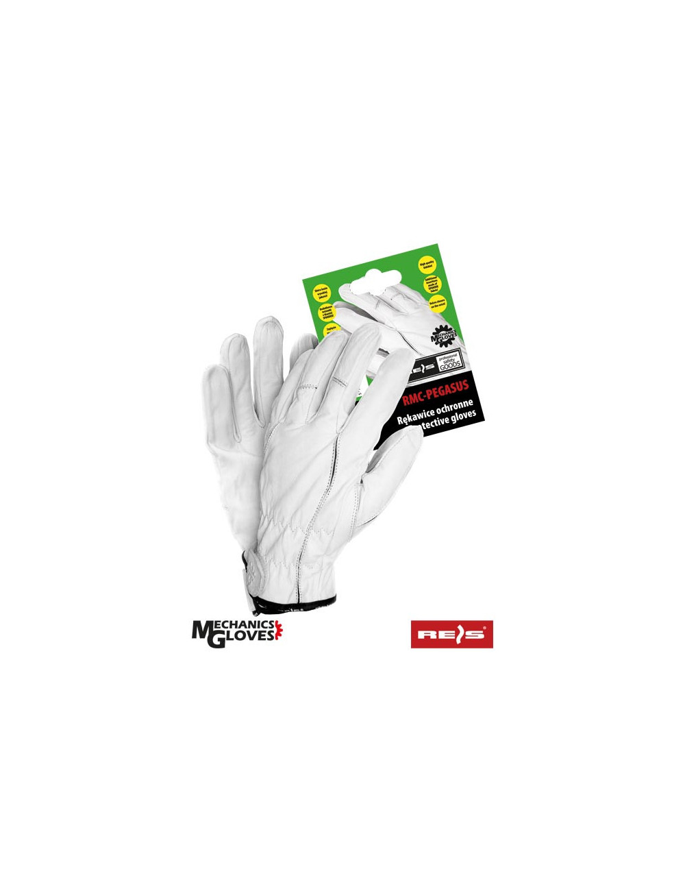 Rękawice ochronne rmc-pegasus w biały Reis