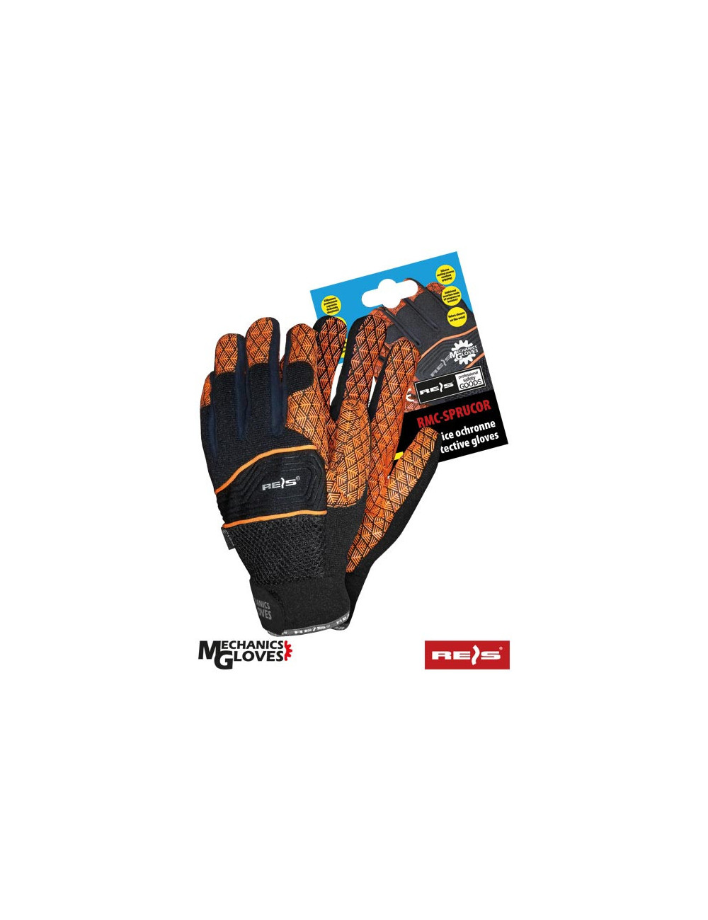 Protective gloves rmc-sprucor bpg black-orange-navy Reis