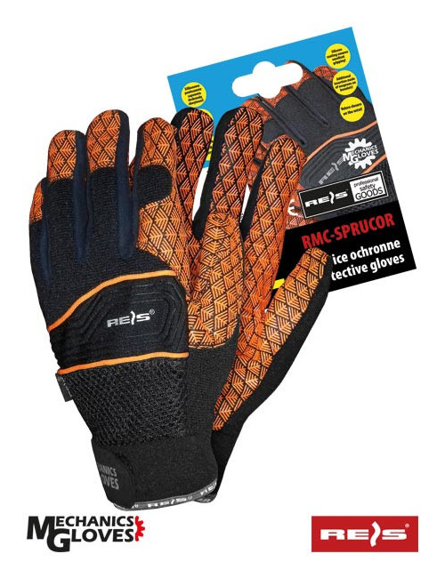 Schutzhandschuhe aus Amara kombiniert mit Stoff, Klettverstellung,