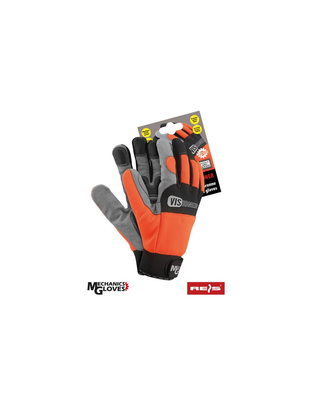 Protective gloves rmc-visioner pbs orange-black-gray Reis