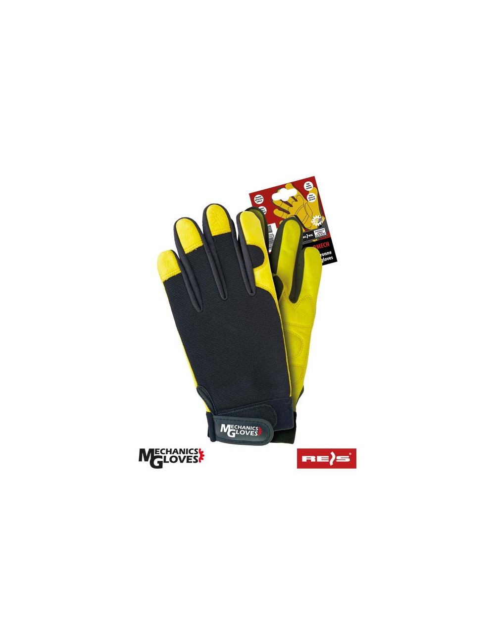 Protective gloves rmech by black-yellow Reis