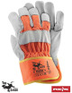 Protective gloves made of cowhide, reinforced cuff, waterproof