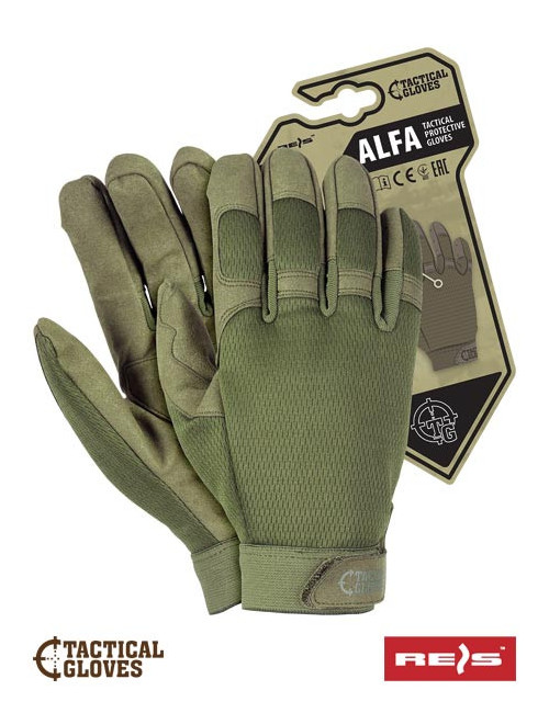 Rękawice ochronne taktyczne rtc-alfa z zielony Reis