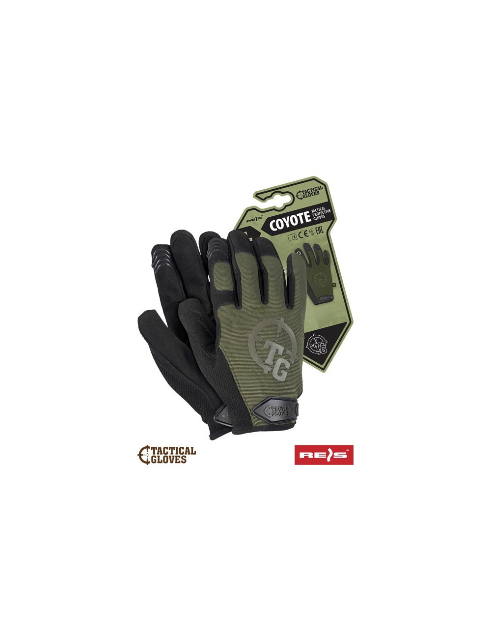 Tactical protective gloves rtc-coyote with green Reis