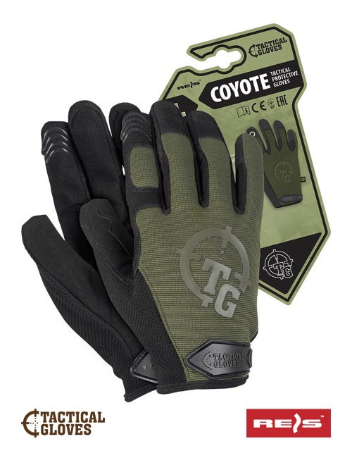 Tactical protective gloves rtc-coyote with green Reis