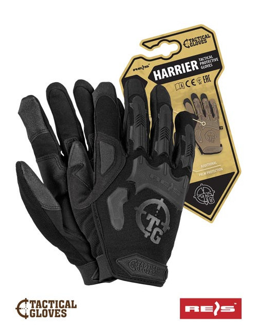 Tactical gloves, synthetic leather, rubber inserts, for motorcyclists