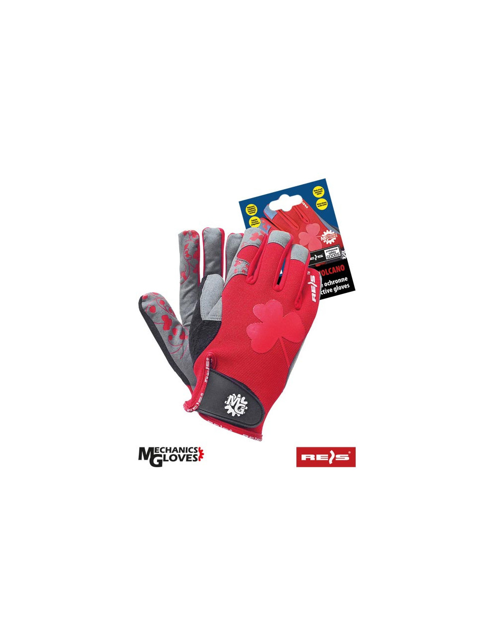 Protective gloves rvolcano csb red-steel-black Reis