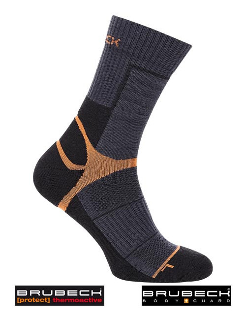 Thermosocken bst-brupro bgfp schwarz-graphit-orange Brubeck