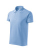 Adler MALFINI Herren Poloshirt Cotton Heavy 215, blaue Logo-Stickerei