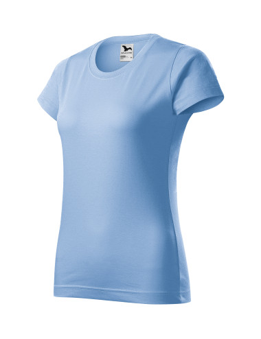 Adler MALFINI Damen T-Shirt Basic 134, blau mit eigenem Aufdruck