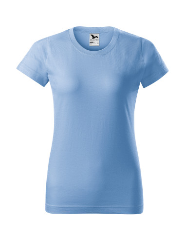 Adler MALFINI Damen T-Shirt Basic 134, blau mit eigenem Aufdruck