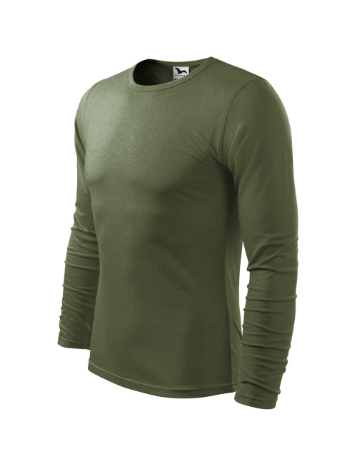 Adler MALFINI Men`s Fit-T Long Sleeve 119 khaki logo embroidery