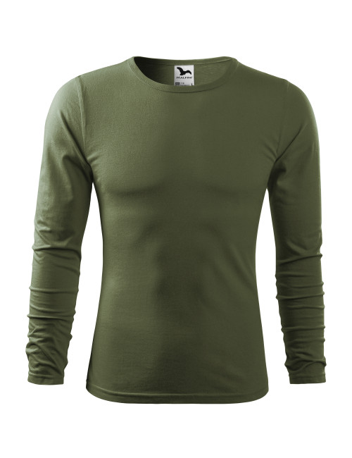 Adler MALFINI Koszulka męska Fit-T Long Sleeve 119 khaki haft logo