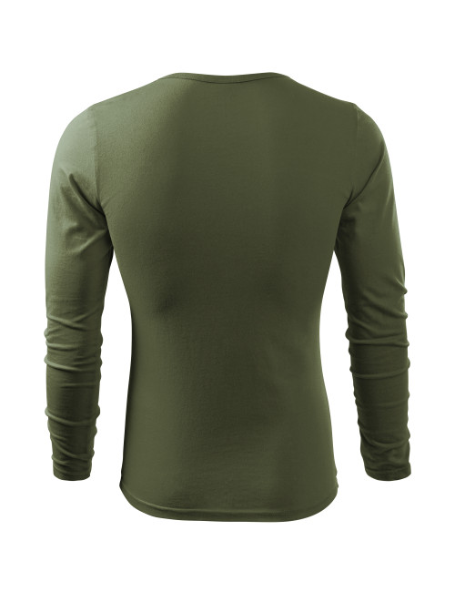 Adler MALFINI Men`s Fit-T Long Sleeve 119 khaki logo embroidery