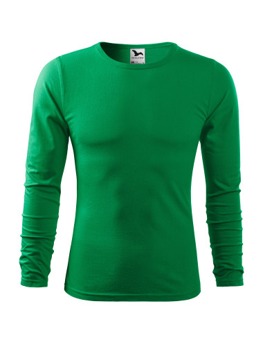 Adler MALFINI Koszulka męska Fit-T Long Sleeve 119 zieleń trawy haft
