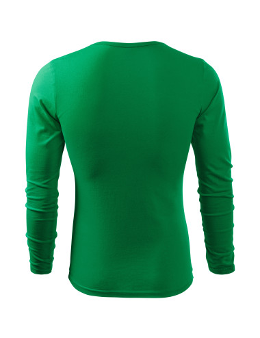 Adler MALFINI Koszulka męska Fit-T Long Sleeve 119 zieleń trawy haft