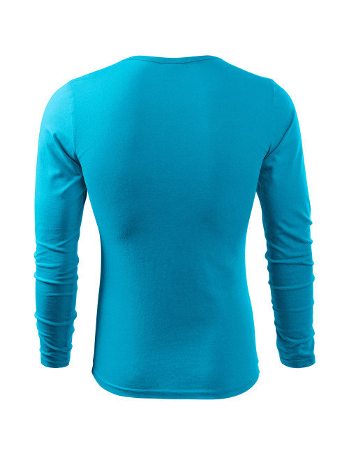 Adler MALFINI Men`s Fit-T Long Sleeve 119 turquoise logo embroidery