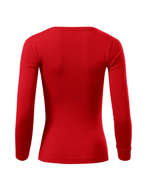 Adler MALFINI Damen T-Shirt Fit-T LS 169, rote Stickerei, Logodruck