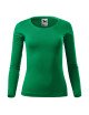 Adler MALFINI Damen T-Shirt Fit-T LS 169 grasgrüner Stickdruck