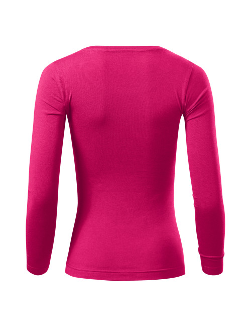 Adler MALFINI Women`s T-shirt Fit-T LS 169 raspberry embroidery logo print