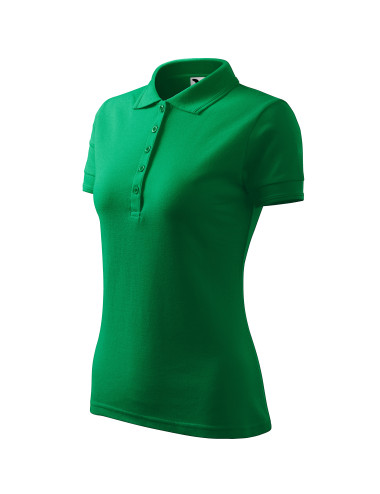 Adler MALFINI Damen Poloshirt Pique Polo 210 grasgrüne Stickerei