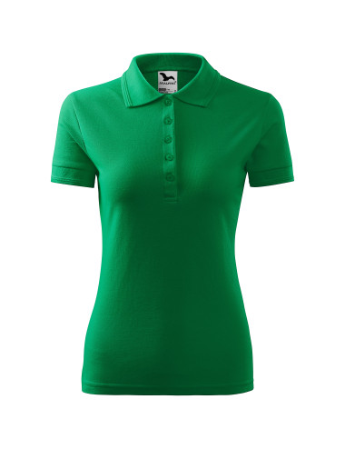 Adler MALFINI Damen Poloshirt Pique Polo 210 grasgrüne Stickerei