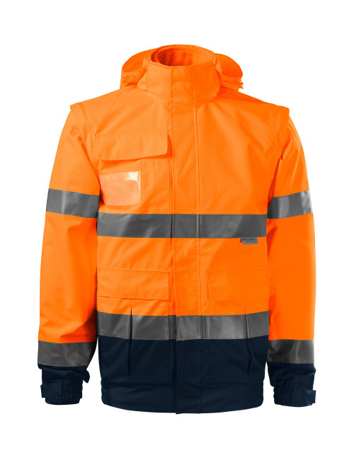"High Visibility 4-in-1 Unisex Jacket, Fluorescent Orange, Malfini Ri