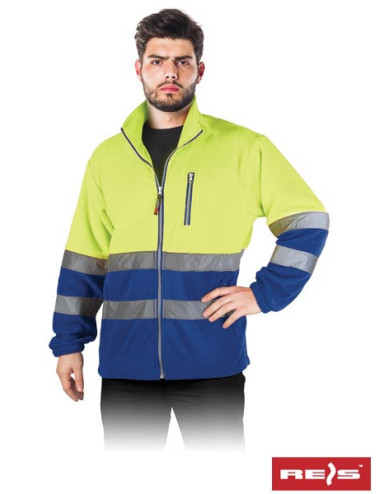 Protective fleece sweatshirt polstrip yn yellow-blue Reis