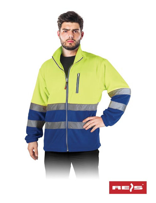 Polstrip yn schützendes Fleece-Sweatshirt gelb und blau Reis