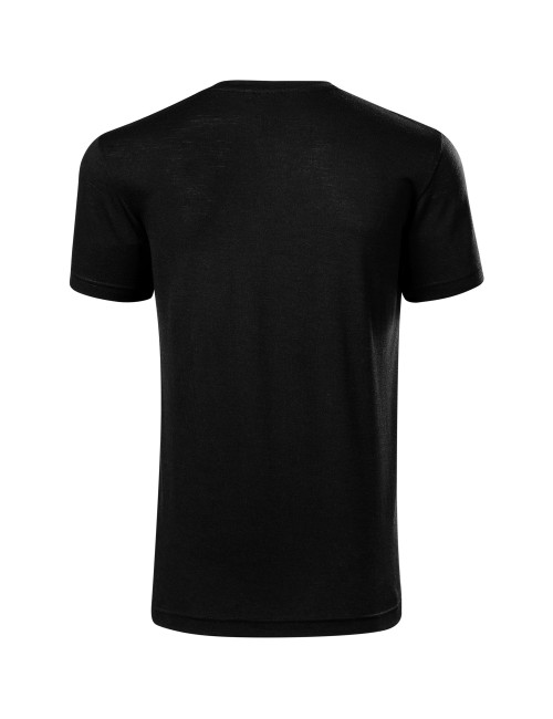 Adler MALFINIPREMIUM Herren T-Shirt Merino Rise 157 schwarze Logo-Stickerei